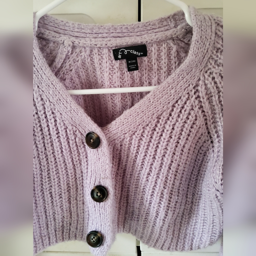 Girls Clothing Assortment (3 Shirts, 2 Sweaters, Overall Shorts) - Picture 6 of 10